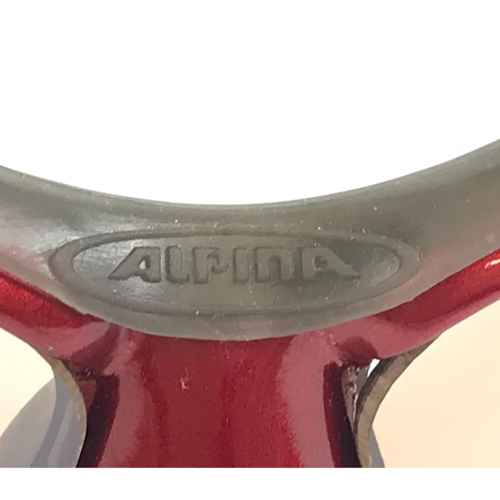 Vintage Alpina Sunglasses Airframe Zero 8.0750.20 S1 Red Silver Light Red Lenses